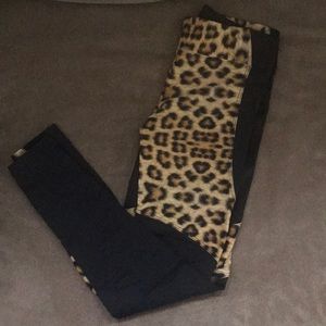 Black and Leopard print athletic leggings